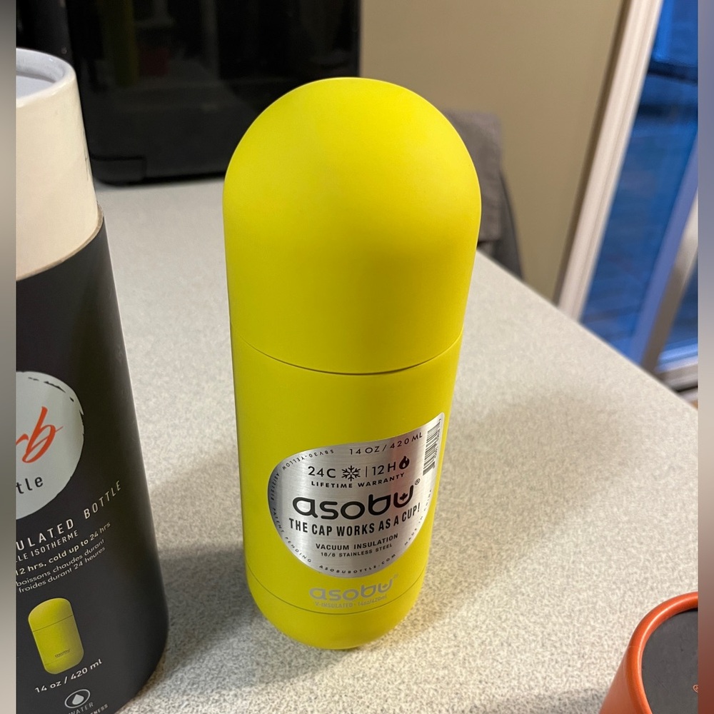 (2/$40) New Asobu Yellow Vacuum Insulated Bottle
